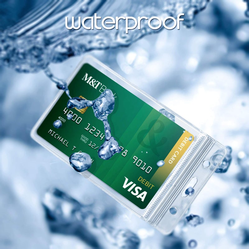 Kaptron ID Badge Holder with Metal Badge Clips â€“ Waterproof Sealable Clear Plastic Vertical ID Card Holder for Work ID, Key Card, Driverâ€™s License (Vertical 10 Pack) - Image 5